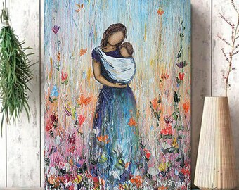 digital image of motherhood. baby in a sling
