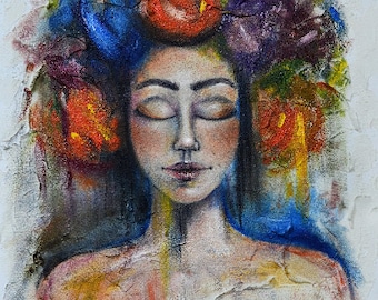 Pintura al óleo de una mujer ucraniana