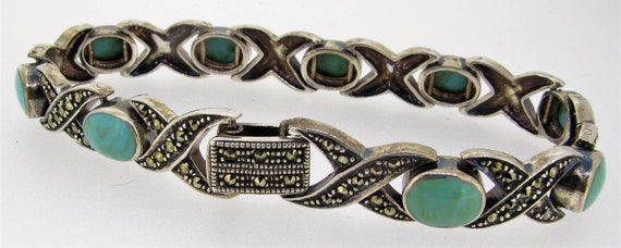 Vintage Late 1940s Sterling Silver Link Bracelet … - image 9