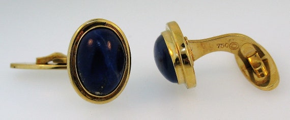 Vintage Georg Jensen 18K Yellow Gold Lapis Lazuli… - image 3