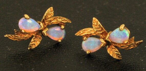 Vintage Opal Earring Studs - image 6