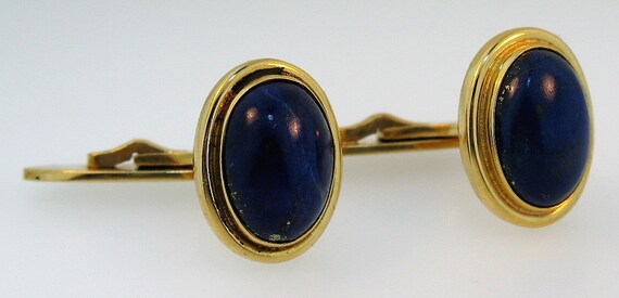 Vintage Georg Jensen 18K Yellow Gold Lapis Lazuli… - image 4