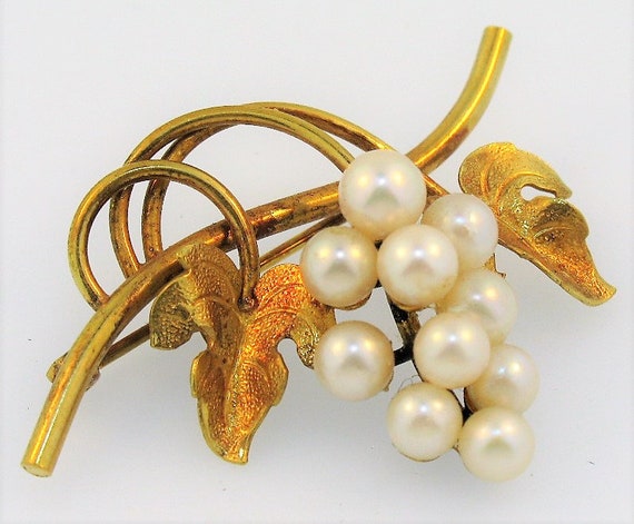Vintage 1950s Danecraft 12K GF Cultured Pearl Grap
