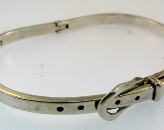 Vintage Sterling Silver Adjustable Buckle Bracelet Bangle - Etsy