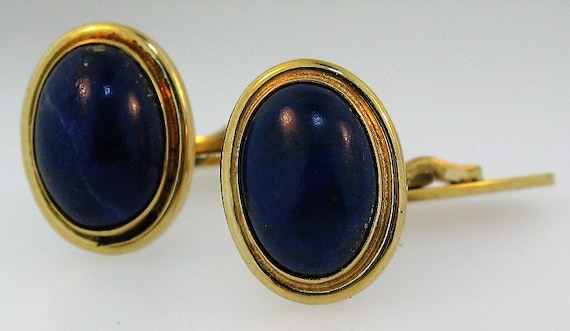 Vintage Georg Jensen 18K Yellow Gold Lapis Lazuli… - image 2