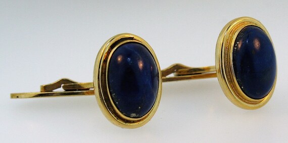 Vintage Georg Jensen 18K Yellow Gold Lapis Lazuli… - image 5