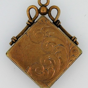 Antique 14K Wire and Rolled Gold Shell Locket Pendant W & H Co.