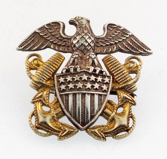 WWII期 US Navy イーグル紋章 925 シルバー ヴィンテージ ミリタ WWII期 US Navy イーグル紋章 925 シルバー ヴィンテージ ミリタ WWII