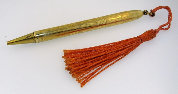 Antique 18K GP Rolex Luxury Ladies Dance Card Chatelaine Mechanical Pencil With Tassel Etsy