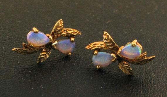 Vintage Opal Earring Studs - image 8
