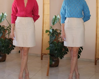 Jupe Vintage En Lin H&M Taille UK12 - Style été, Longueur Midi, Coupe A-line