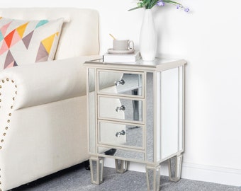 Mirrored End Table Mirrored End Table, Narrow Mirrored End Table