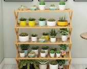 5 Tier Corner Wooden Plant Stand Folding Ladder Flower Pot Display Rack Shelf Gift Organization Minimalistic