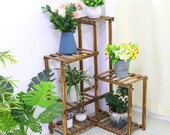 6 Tier Corner Wooden Plant Stand Ladder Flower Pot Display Rack Shelf Gift Organization For Planters
