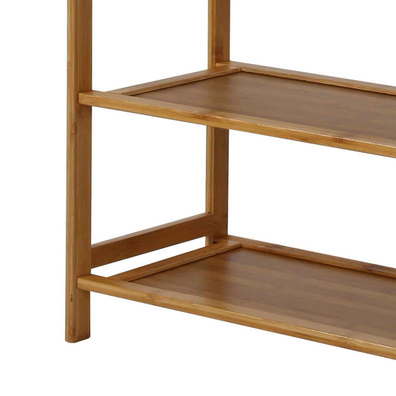 6 Tier Wood Bamboo Shelf Entryway Storage Shoe Rack Home Furniture