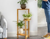 3 Tier Corner Wooden Plant Stand Ladder Flower Pot Display Rack Shelf Gift Organization Minimalistic Christmas Gifts ON SALE