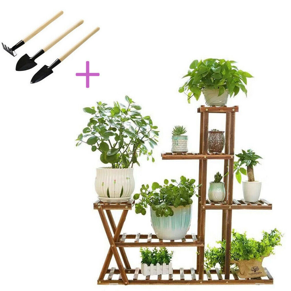 Large Exotic Wooden Plant Rack Stand Multitier Holder Pot Etsy