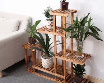 Best Seller | 6 Tier Anti-Corrosion Wood Plant Stand Flower Multi Shelf for Indoor, Outdoor, Gardening Organizer  | ON SALE