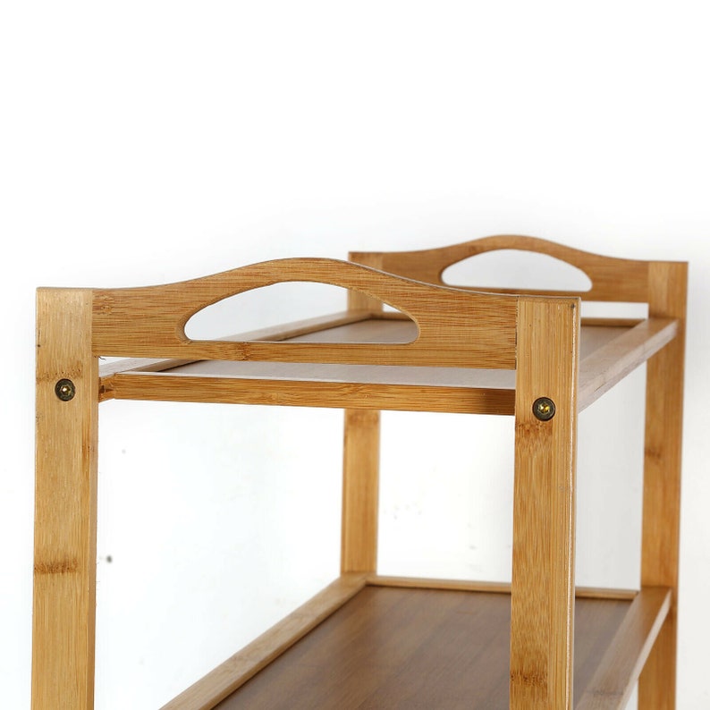 6 Tier Wood Bamboo Shelf Entryway Storage Shoe Rack Home Furniture