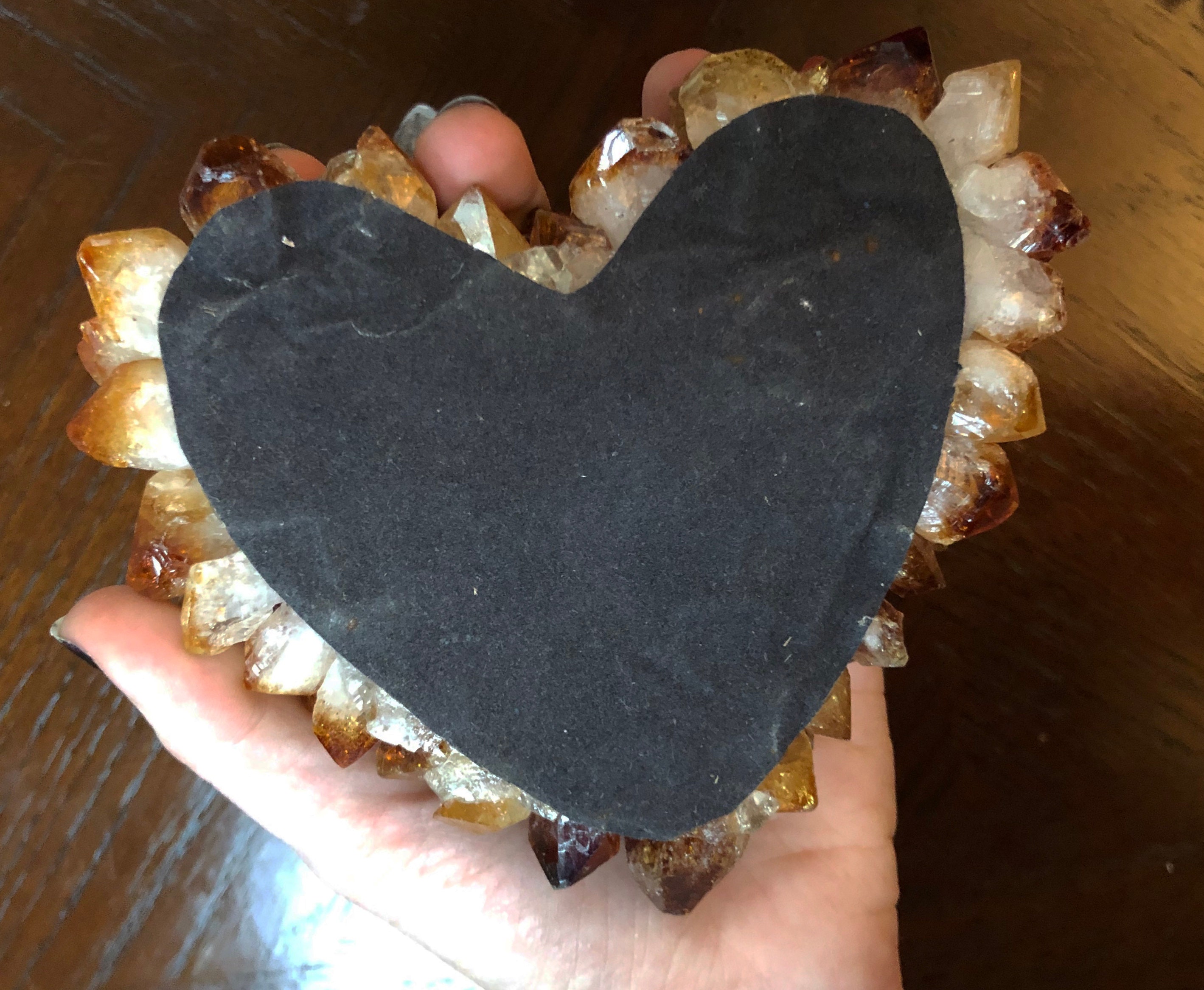 Citrine Points Heart Shaped Crystal Votive Candle Holder Etsy UK