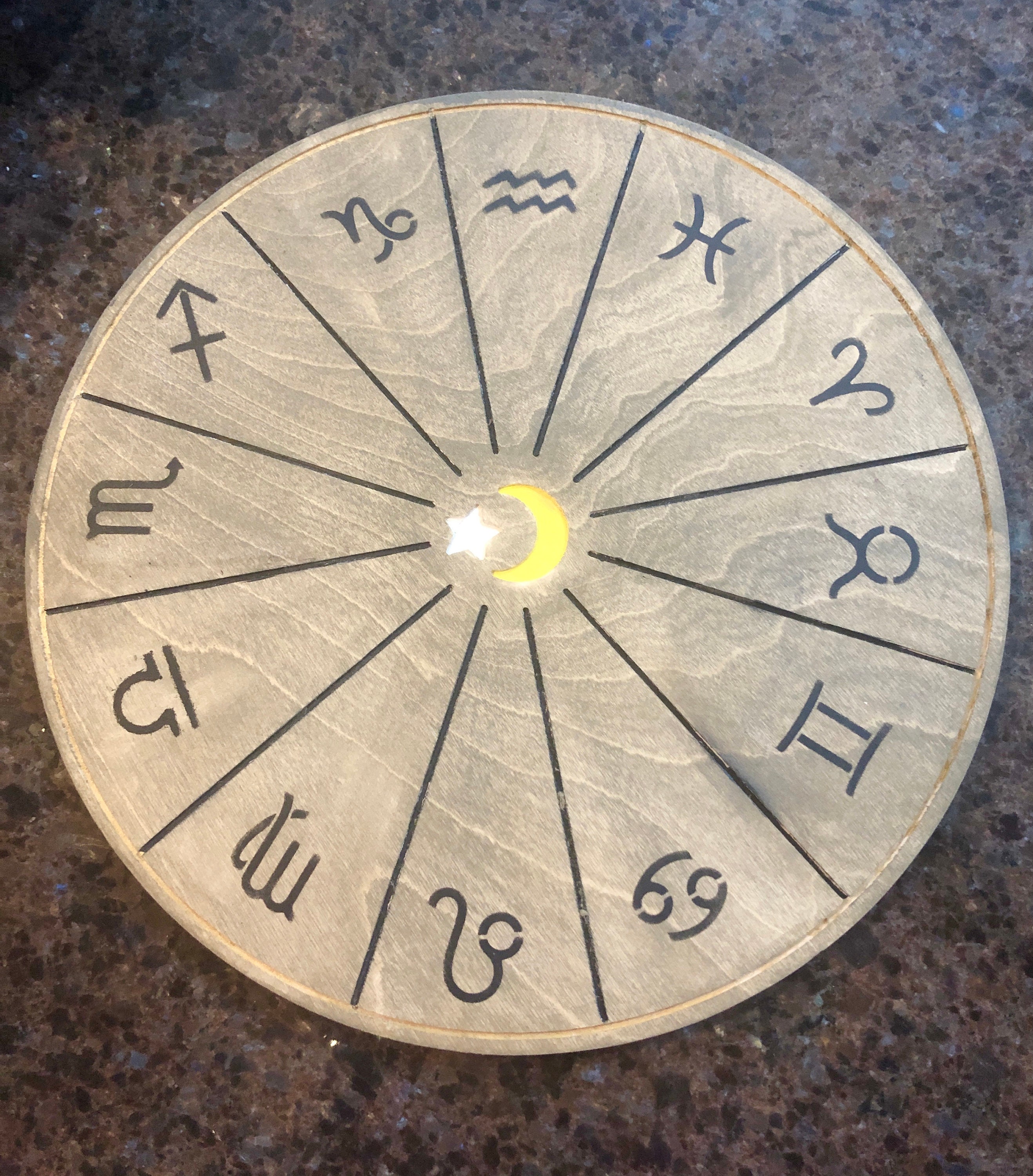 Carved Wood Zodiac Horoscope Astrology Wheel and Grid Etsy UK