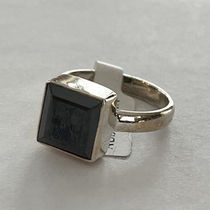 Australia Black Hematite Ring Sterling Silver Size 9