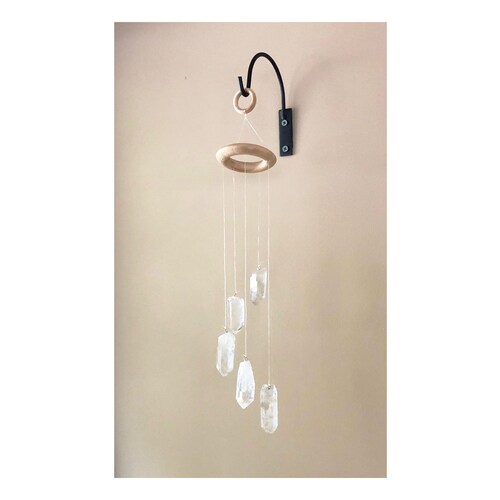 7 Piece Quartz Crystal Points Gemstone Mobile Wind Chime Etsy