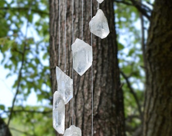 7 piece Quartz Crystal Points Gemstone Mobile