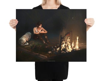 The First Night - 24x18 Tomb Raider Inspired Art Print
