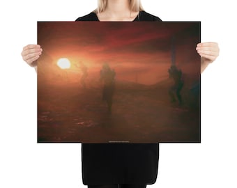Skirmish on Eden Prime - 24x18 Mass Effect Inspired Art Print