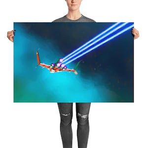 Alone Amidst the Stars - 36x24 No Man&#39;s Sky Inspired Art Print
