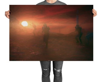 Skirmish on Eden Prime - 36x24 Mass Effect Inspired Art Print