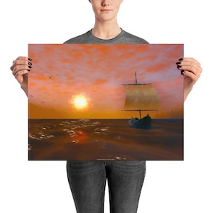 Wolf on the Water - 24x18 Art Print