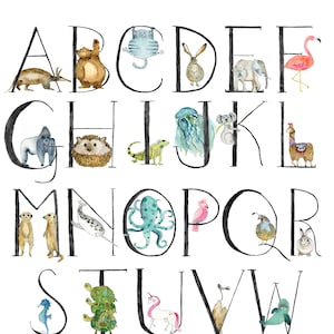 Animal Alphabet Print - Etsy