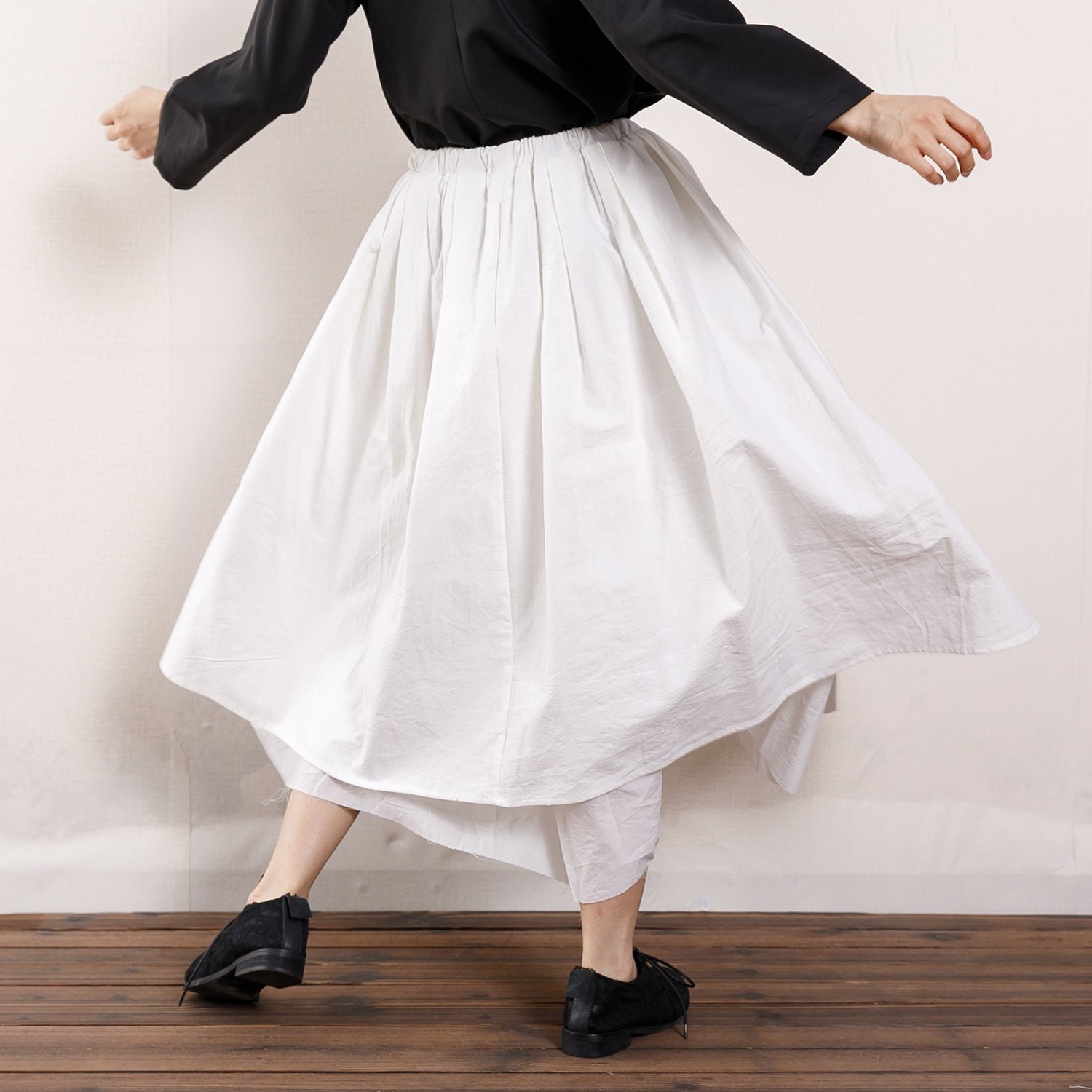 Cotton Linen White Long Skirt Irregular skirt Aline skirt Etsy