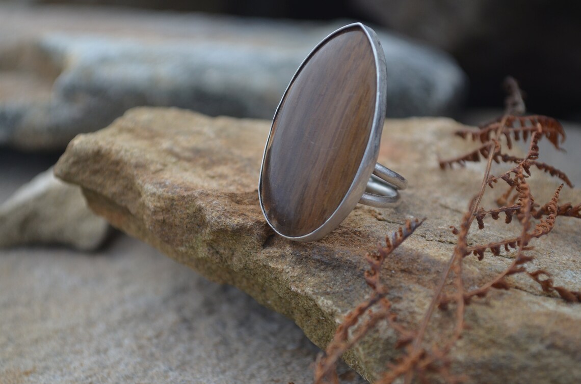 Petrified Wood Ring Etsy