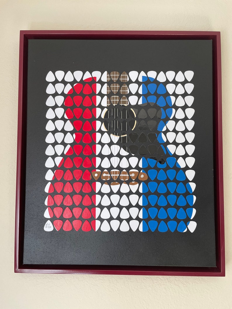 Original Buck Owens Hee Haw Guitar Pick Painting image 1