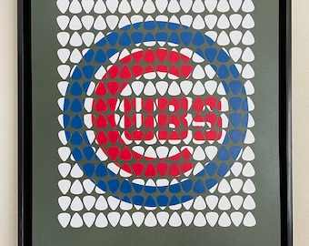 Original Chicago Cubs Guitar Pick Painting