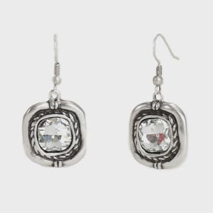 Boucles d&#39;oreilles scintillantes en cristal Swarovski : argent 925 plaqué, hypoallergénique
