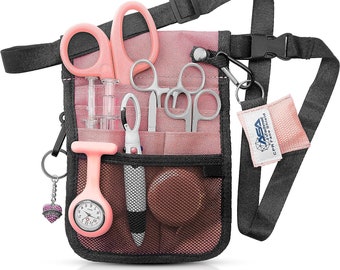 Cadeau de Noël d’infirmière Kit de sac de taille utilitaire avec organisateur de ceinture de pack d’instruments Organisateur universel d’infirmière ou de pochette médicale, cadeau d’infirmière RN, CNA