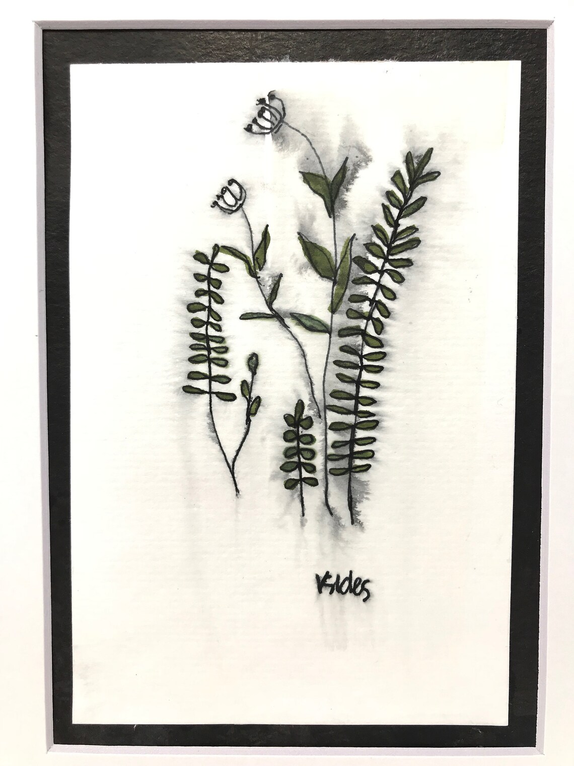 Abstract Watercolor Ink on Paper Floral Matted 8x10 - Etsy