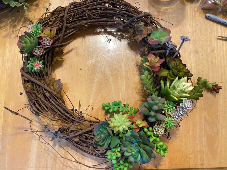 Succulent Wreath artificial Succulent Wreath, Everyday Wreath, Floral