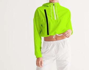 neon crop top hoodie