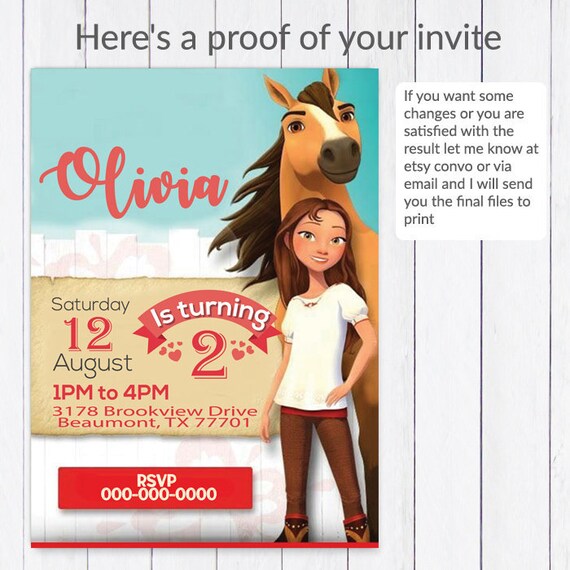Spirit Riding Free InvitationSpirit Riding Free Etsy