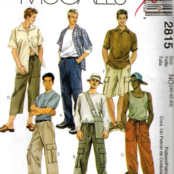 McCalls 2815 Mens Pants, Shorts Sewing Pattern Sz 40-42-44