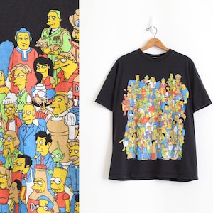 Simpsons Tee, Simpsons Portrait T Shirt, 90s Cartoon TShirt, Simpsons Shirt, The Entire Cast of the Simpsons T-Shirt, Unisex Medium Large XL