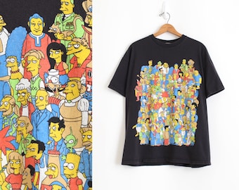 Simpsons Tee, Simpsons Portrait T Shirt, 90s Cartoon TShirt, Simpsons Shirt, The Entire Cast of the Simpsons T-Shirt, Unisex Medium Large XL
