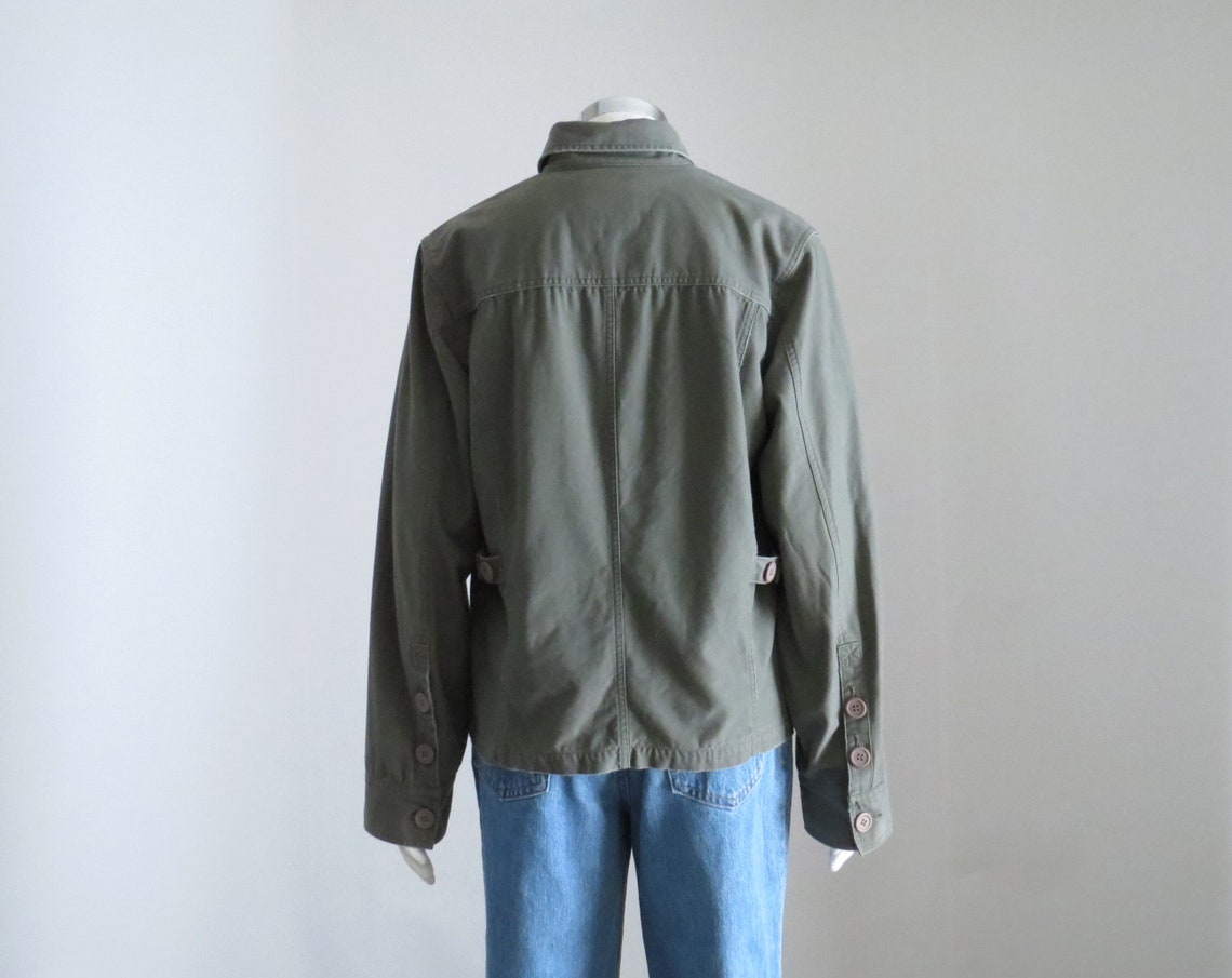 Green Chore Jacket Womens Utility Jacket Work Jacket Field Etsy