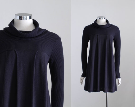 Black Sweater Dress, Womens Micro Mini Dress, Bla… - image 1