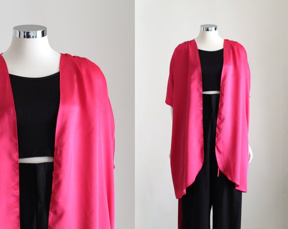 Hot Pink Kimono Robe, Womens Glamour Robe Jacket,… - image 1